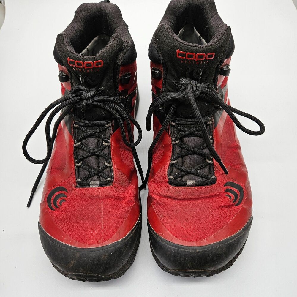 Topo Trailventure WP Hiking Boots Men’s 11 Red/Rust/Black Vibram Waterproof